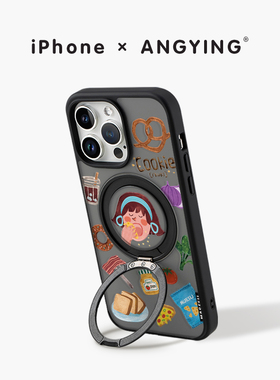 ANGYING × 点心时刻适用苹果17promax手机壳iPhone16pro新款带支架ip13全包Fo5磁吸支点15小众套女14高级感