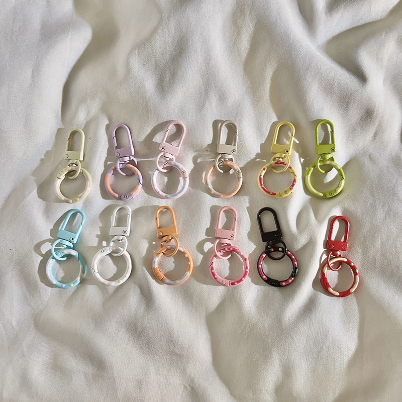 可爱少女心多巴胺糖果色甜甜圈钥匙扣手绘彩色烤漆马卡龙色diy饰品配件挂件手机挂绳公仔包包便携配饰圆环扣,3C数码配件,手机挂件/手机链,淘宝优惠券,粉丝福利购,淘宝优惠卷