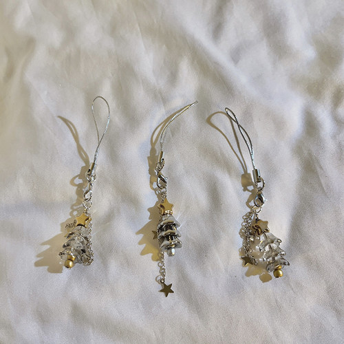 潮款网红DIY银色星星圣诞树挂件