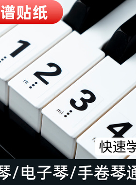 88/61/54键通用钢琴键盘贴纸电子琴琴贴初学用五线谱简谱键位贴纸
