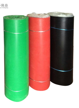 高压绝缘胶垫5MM 10kv配电房用橡胶板耐磨绝缘地胶黑色红色绿色