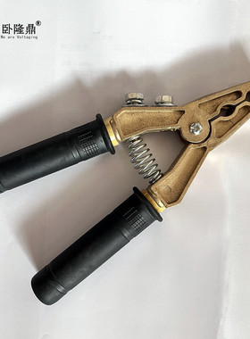 铜手钳压铸接地线铜钳子钳口线夹JDX-Q-T平口接地夹鳄鱼嘴夹铜夹