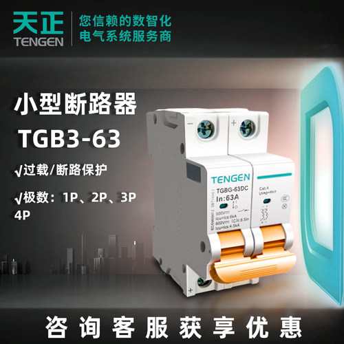 天正电气断路器直流空开断路器空气开关TGBG-63DC【定制款】