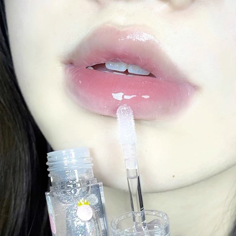 玻璃感唇油啵啵透明唇蜜镜面水光