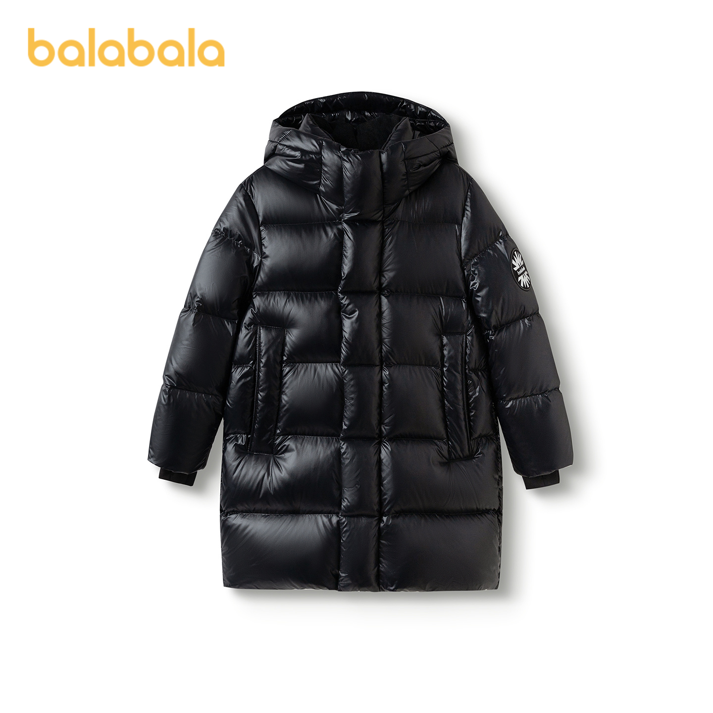 巴拉巴拉黑标鹅绒羽绒服加厚外套