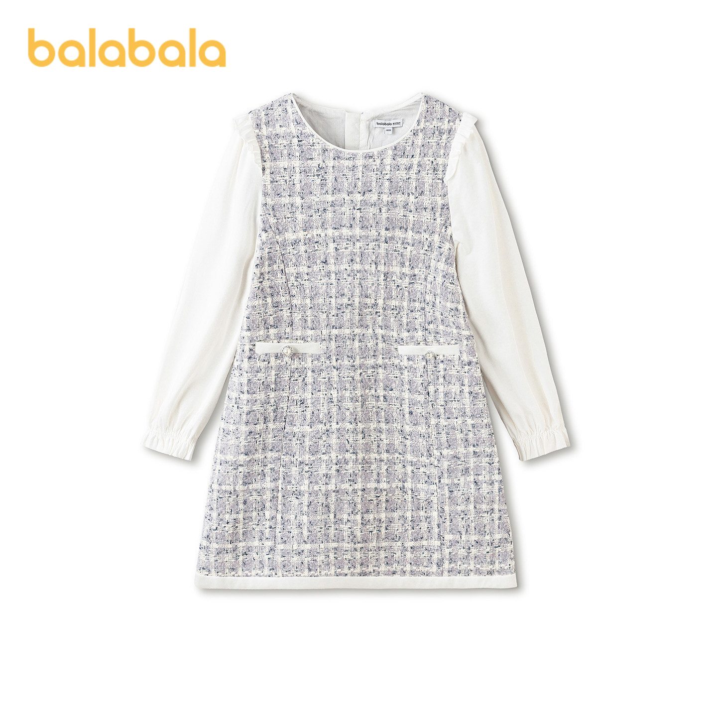 巴拉巴拉童装女童连衣裙春装中大童儿童小香风裙子精致洋气时尚