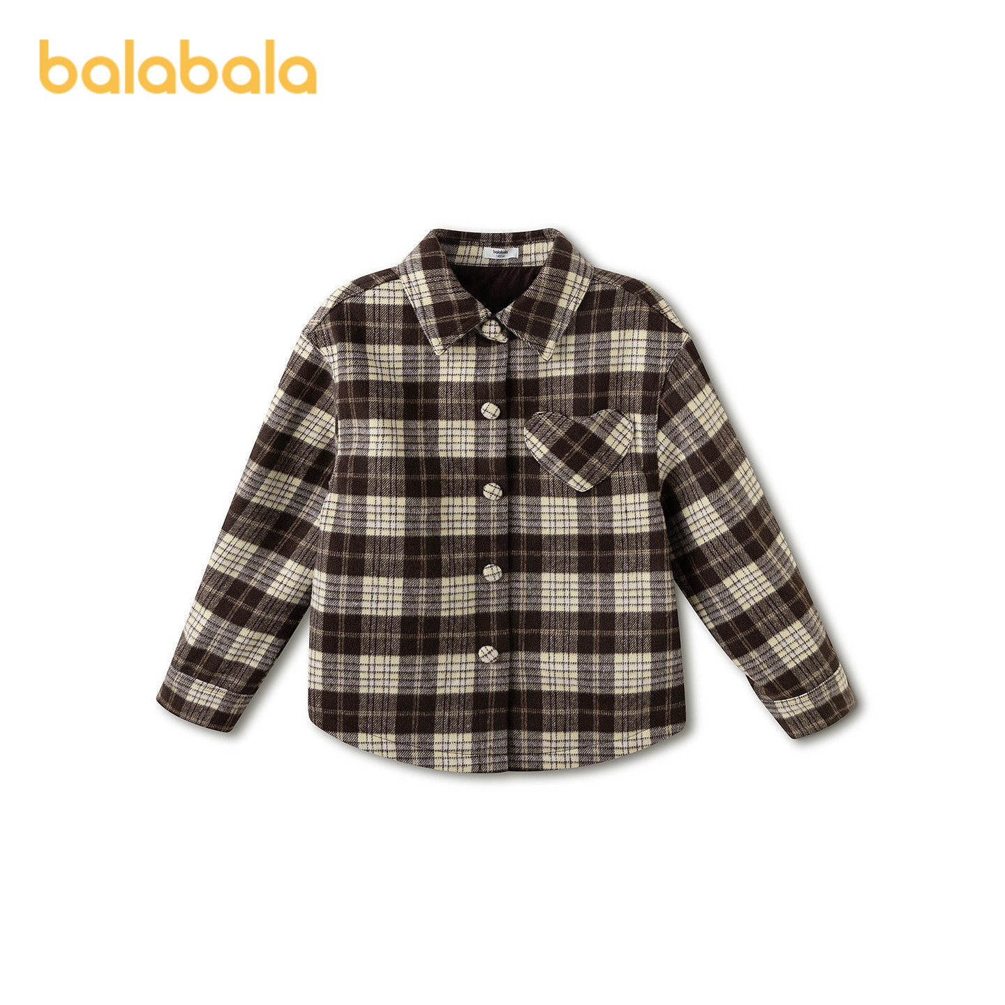 巴拉巴拉女童棉服外套格纹上衣潮