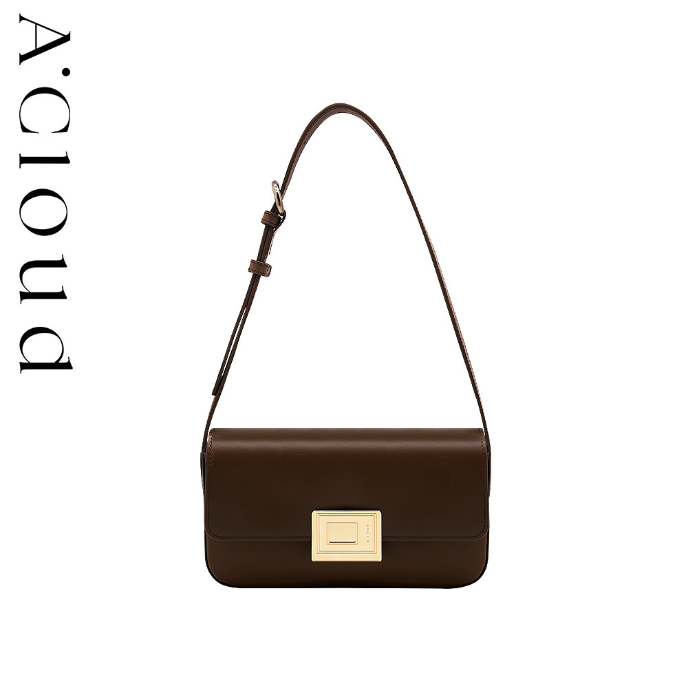 【博主推荐】A.Cloud书本锁法棍包小众复古质感box牛皮单肩腋下包