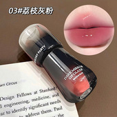 韩系水光镜面唇釉蜜桃裸色滋润保湿 成膜显白不沾杯玻璃嘟嘟唇口红