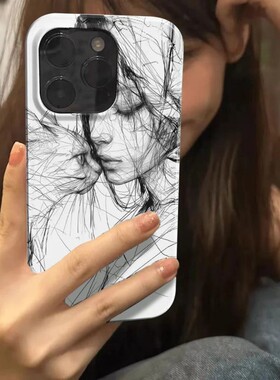 ins素描女孩适用于IQOOz9turbo手机壳iQOOneo10pro全包iQOOz8/z7/z6/z5x防摔neo3新款u3/u1硅胶IQOO13保护套