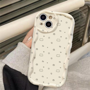 ins线条猫咪适用于红米k70手机壳k60k50k40k30全包note13/12/11新款小米14/15防摔civi4pro时尚turbo3保护套