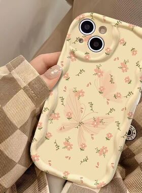 ins蝴蝶碎花适用于华为pura70手机壳p60p50p40新款mate30pro硅胶nova8/9/10/11/12se时尚畅享20pro软保护套