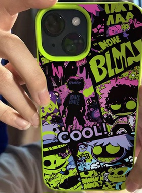 适用于小米11青春版手机壳红米k30k40k50涂鸦动漫k60k70潮note9/10/11防摔note13/12turbo荧光绿note8pro软套