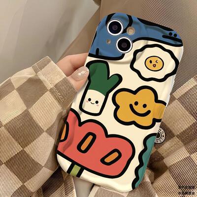 日韩笑脸花朵适用于红米k70手机壳k60k50k40k30全包note13/12/11新款小米14/15防摔civi4pro时尚turbo3保护套