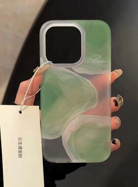 小众绿色晕染适用于华为Pura70手机壳nova12pro新款nova11/10磨砂mate60荣耀80/90/100硅胶p50p40女保护套