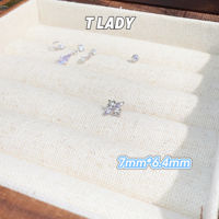 Tlady titanium alloy "Secret Realm" platinum-plated blue-violet series ear studs and ear bone studs with an internal thread of 0.9 teeth are exquisitely crafted thumbnail 4