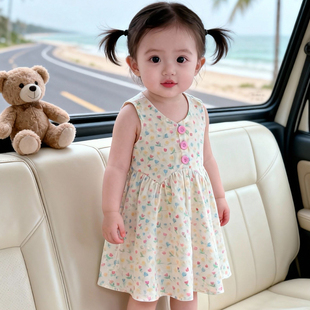 2026新款背心裙女宝宝夏季印花连衣裙中小童公主风超仙爆款网红裙