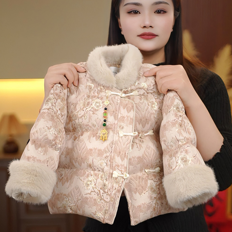 女童加绒国风棉衣秋冬季2025新款儿童棉服潮女宝宝冬装保暖拜年服