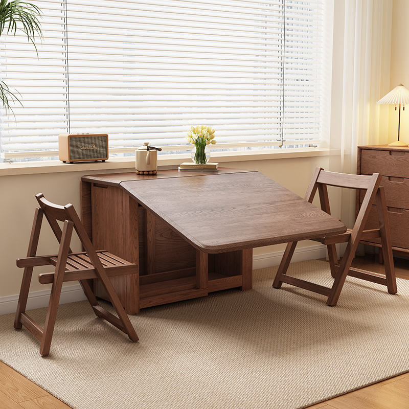 实木现代伸缩桌折叠餐桌