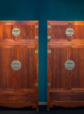 中式风明清古典海南顶箱柜黄花梨