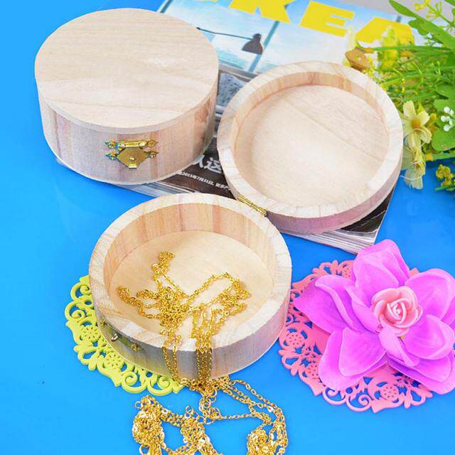 high-grade wooden round storage box lipstick jewelry storage