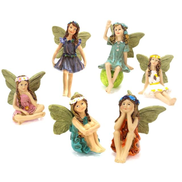 6 pcs fairy garden miniature figures diy resin crafts micro