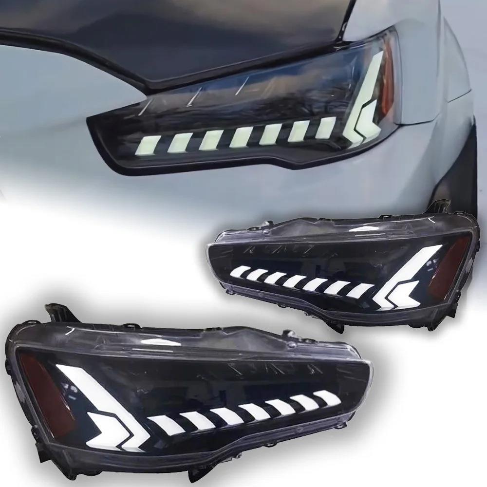 适用于08-19款三菱翼神大灯总成改装汽车Led大灯动画Drl动态信号