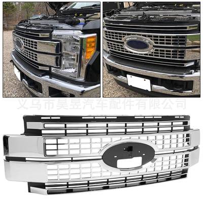 适用于2017-2019年福特F250F350前耐用镀铬前格栅中网HC3Z8200BC