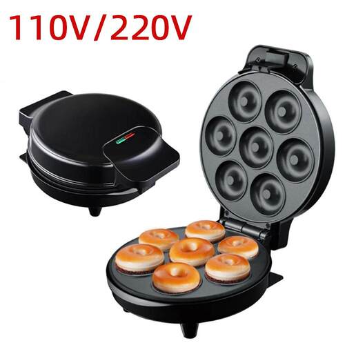 110V美规甜甜圈机蛋糕机圆饼面包机甜甜圈华夫早餐机 Donut maker