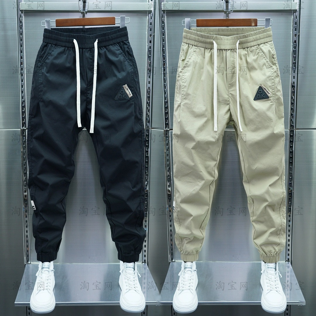 长裤哈伦裤青春潮流腰部抽绳