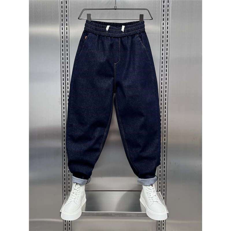 秋冬新款男蓝色水洗牛仔裤宽松百搭潮流老爹裤青年痞帅直筒哈伦裤