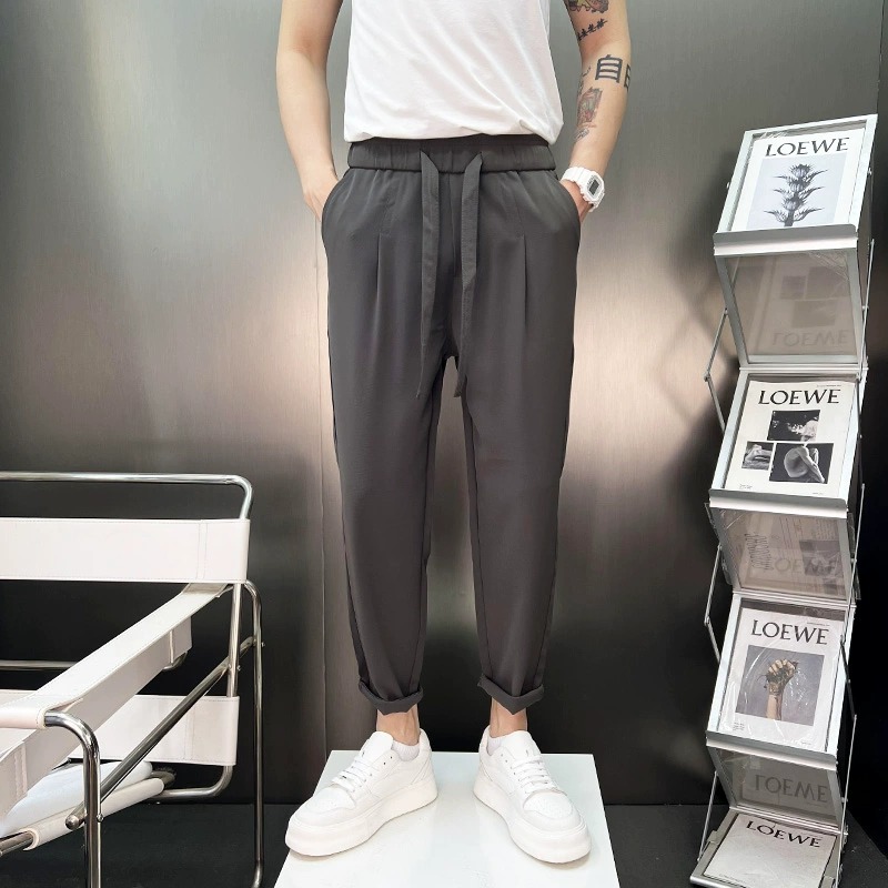 长裤哈伦裤腰部抽绳口袋