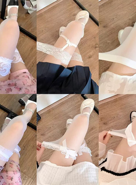 白色过膝袜女春夏薄款黑丝长筒jk大腿袜压力瘦腿纯欲性感日系白丝