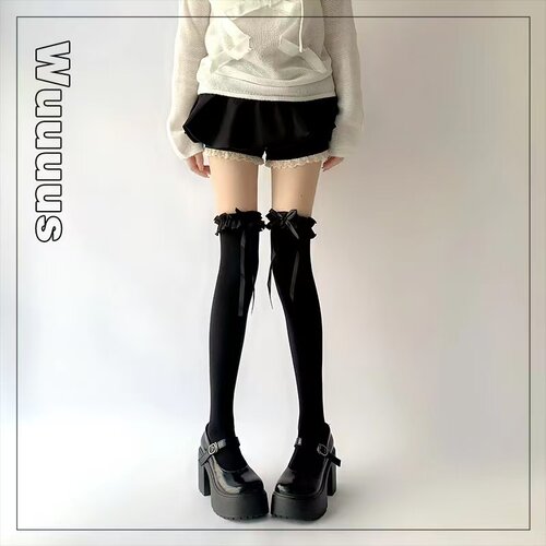 春夏lolita木耳边丝袜大腿袜长筒