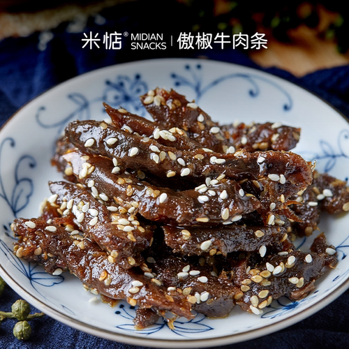 米惦傲椒牛肉条香川即食