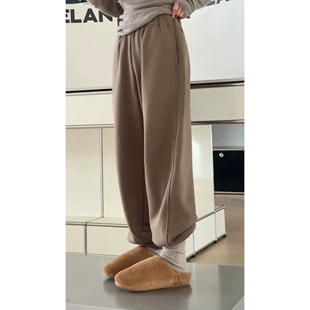 秒发诗歌兰582215潮流运动美式九分休闲裤加绒束脚卫裤女26早春新