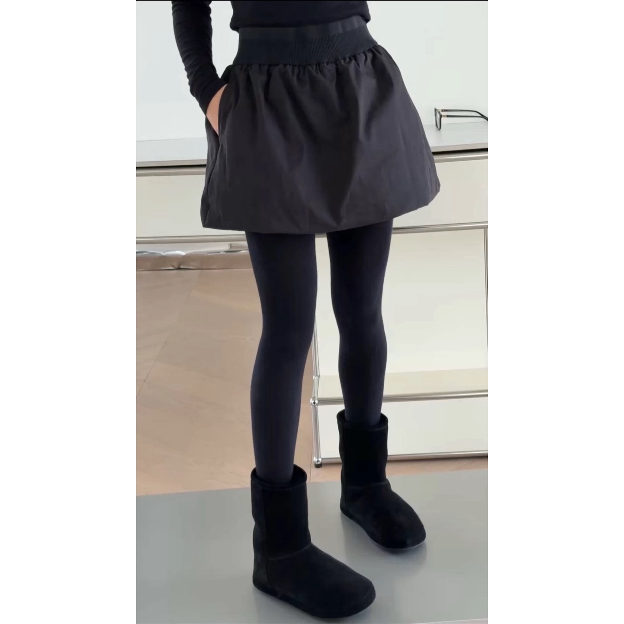 现货诗歌兰5803小众舒适简约松紧腰高腰蓬蓬裙棉半裙女2025冬季新