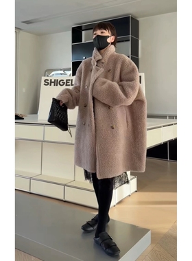 秒发诗歌兰 5434优雅舒适浪漫慵懒中长款保暖毛毛外套25年女装冬