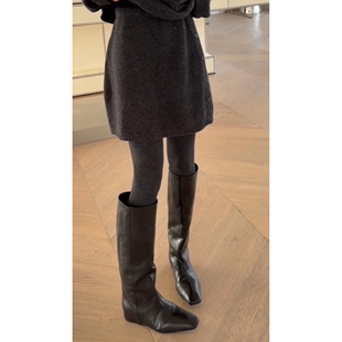 秒发诗歌兰3619简约优雅知性松紧腰侧纽扣气质针织半裙女2025冬季