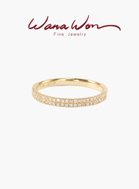 女14K金钻石简约百搭单排双排