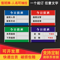 今日值班牌值班人员标识可更换铝合金安排定制单位学校工作名称可更换医院护士告知在岗轮流值班办公标示定制