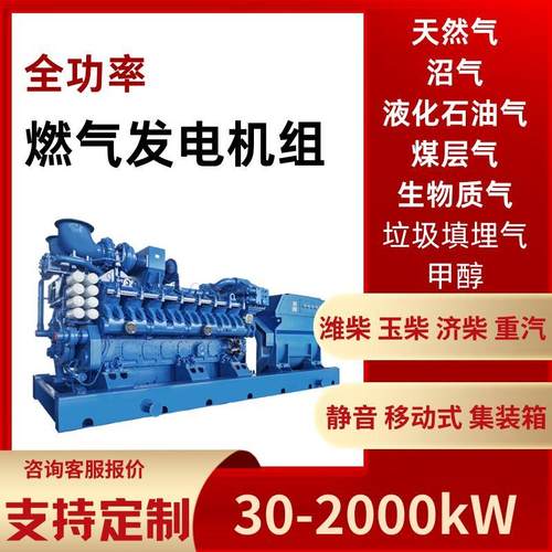 大型燃气发电机组30-2000Kw天然气沼气油田养殖场大功率并机并网