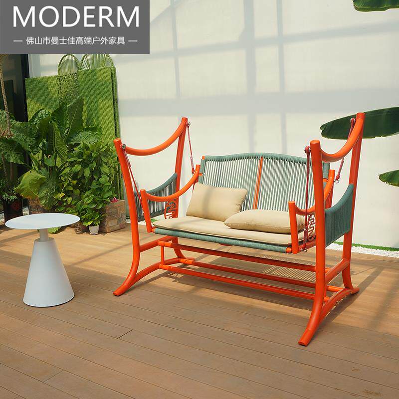 户外双人秋千庭院花园摇椅室内阳台休闲吊椅室外不锈钢网红秋千床