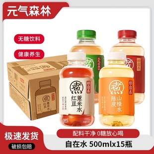 元气森林元气自在水红豆薏米红枣枸杞水清爽绿豆水无糖饮料500ml