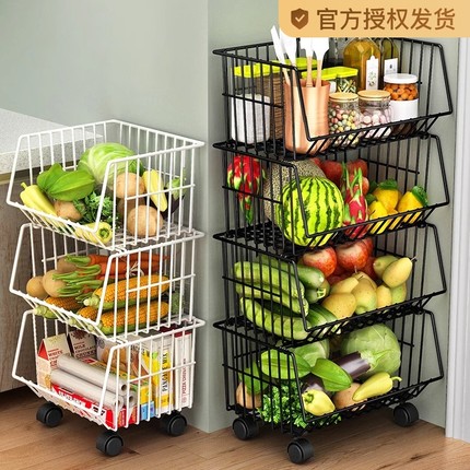 厨房置物架多层落地果蔬菜家用移动小推车卫生间客厅玩具收纳架子
