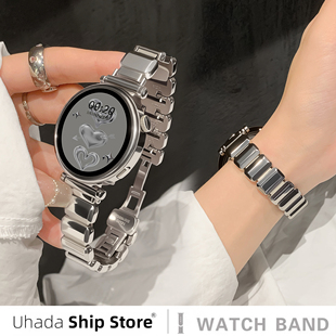 uhada适用华为gt6表带不规则小方糖菱光金属表链华为gt5表带男女款新款高级gt4手表链创意华为gt3小红书同款