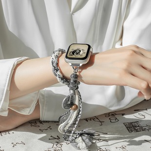 双生山鬼【国潮】uhada适用Apple watch表带创意智能iwatch S10表带苹果原创S8/7/6/5/SE高级苹果手表11表带