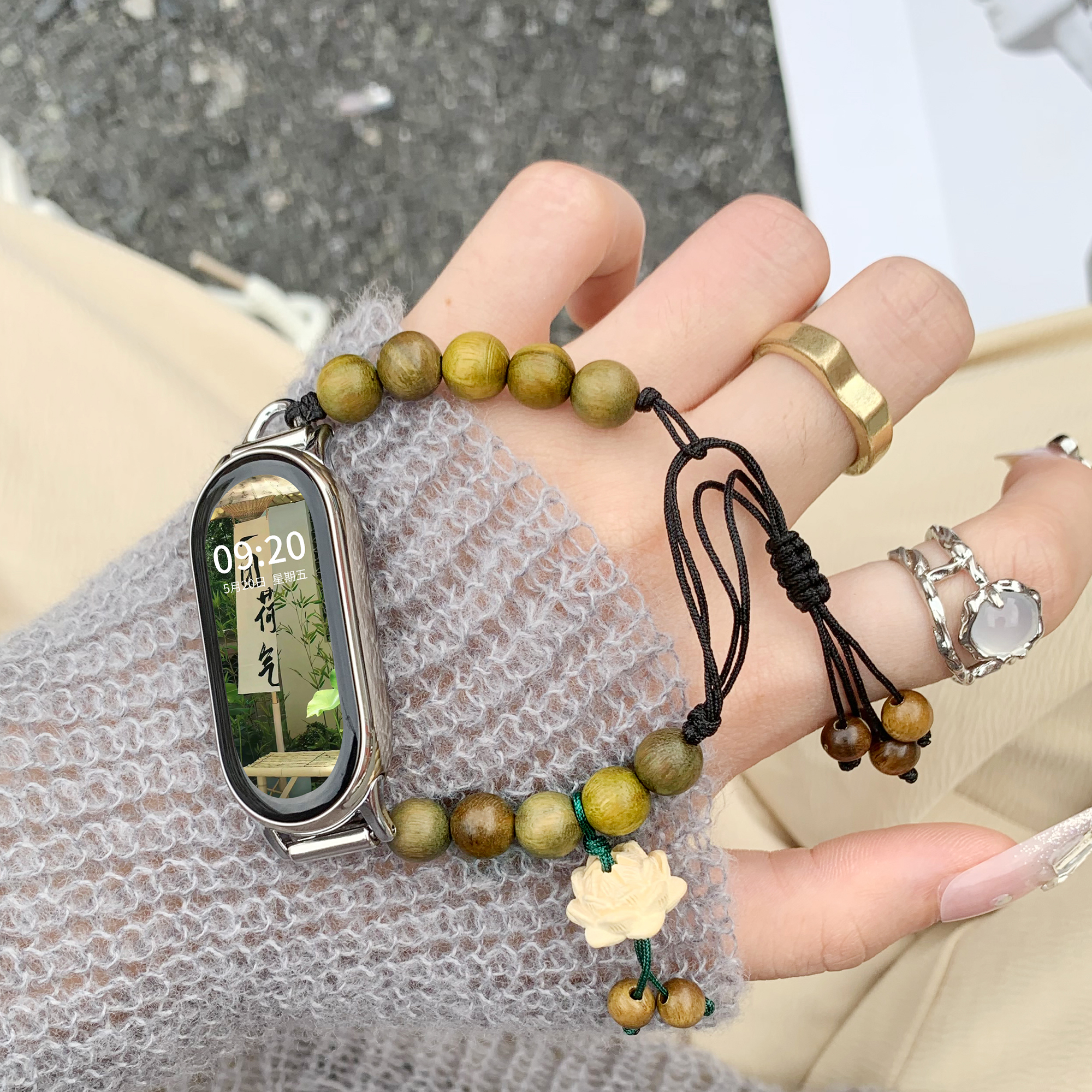新款国潮风【绿檀珠】表带