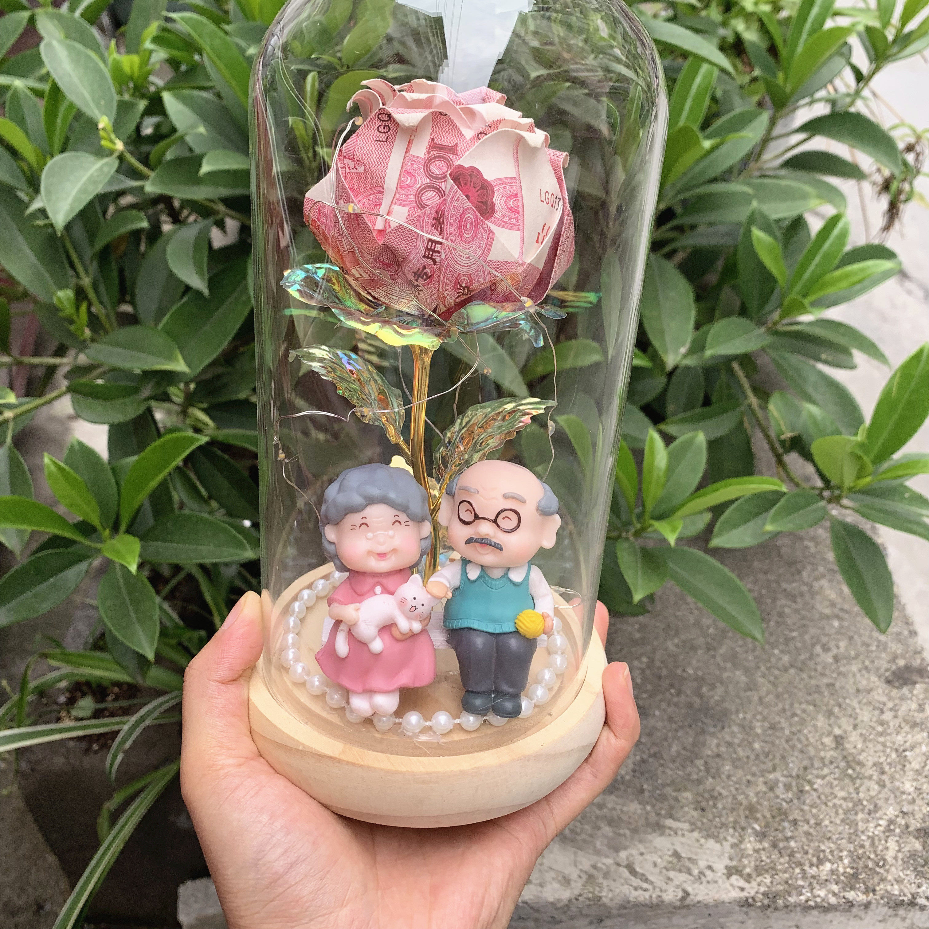 新款永生花玻璃罩玫瑰花DIY材料