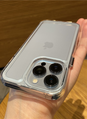 佳子秀高透白色适用iphone13手机壳加厚苹果15保护套16promax简约17pro男13promax网红12全包边iphone16透明